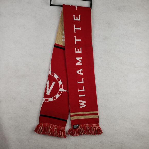 Ruffneck Willamette University OS Fringe Scarf Red Gold Oregon Preppy Varsity - Picture 1 of 6
